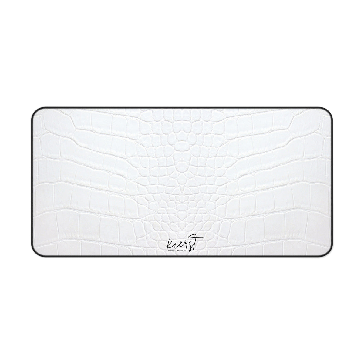 White Alligator Print Desk Mat