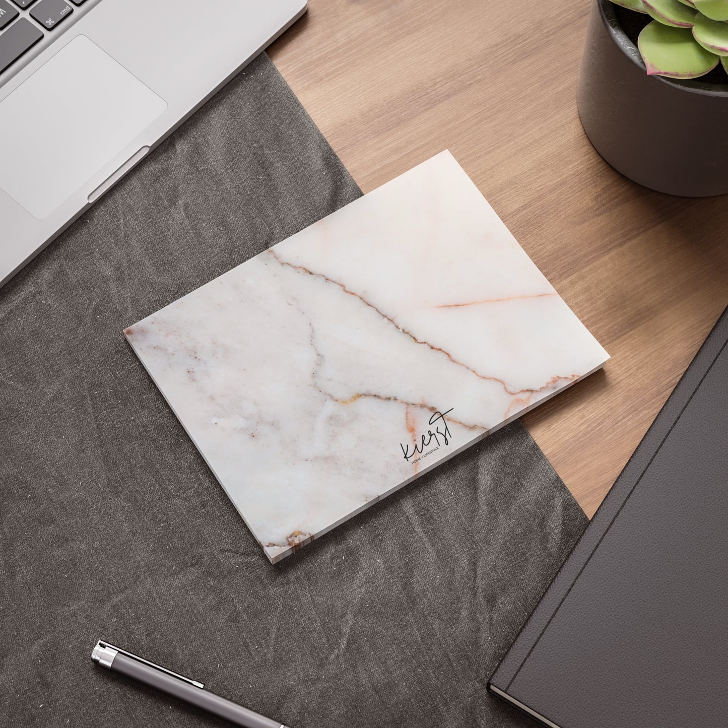 Warm White Marble Post-it® Note Pad | Elegant Stone-Inspired Sticky Notes for Office & Home