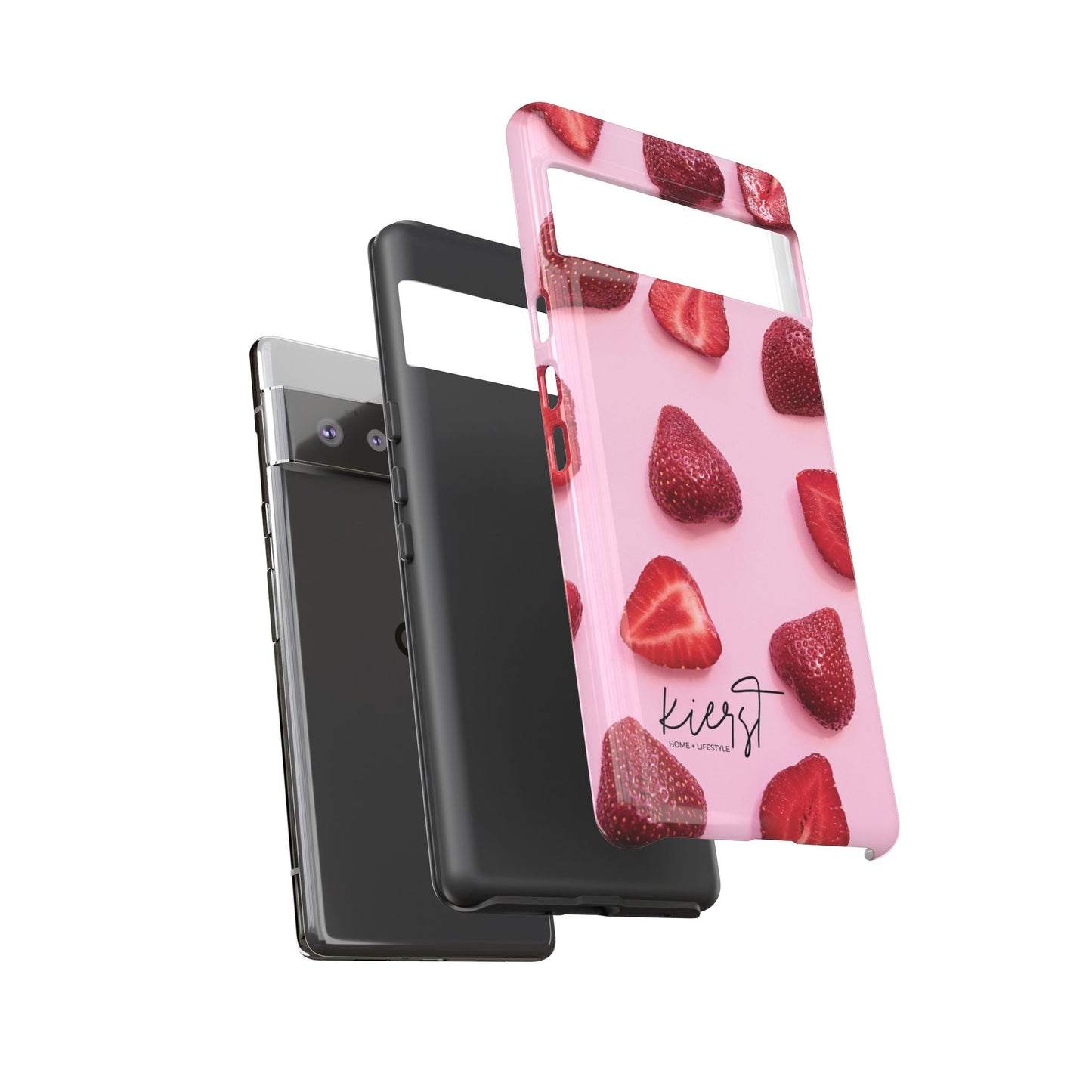 Strawberries Google Pixel Case | Blush-Toned Charm Meets Playful Precision