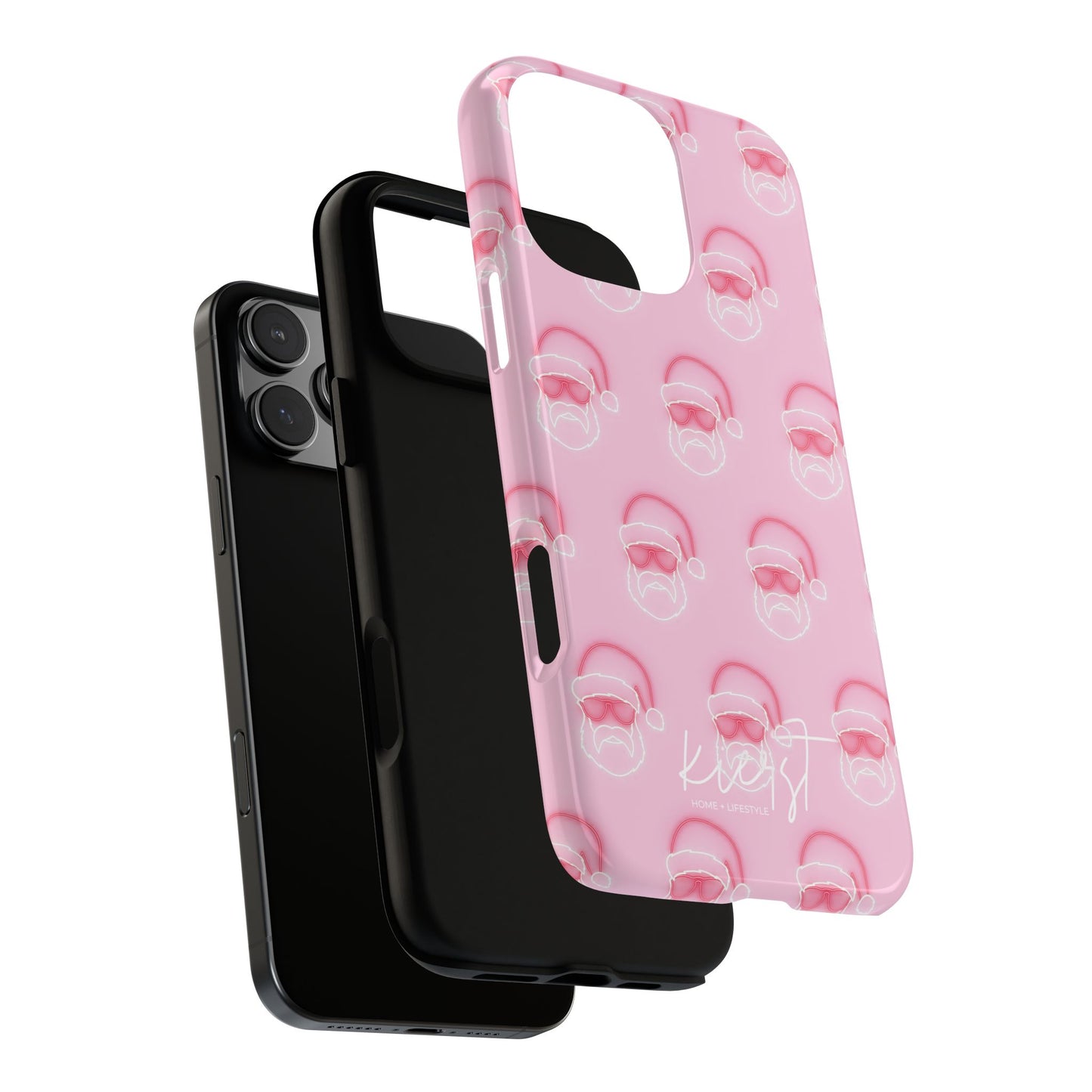 Holiday 25 Neon Sign Santa on Pink iPhone Case