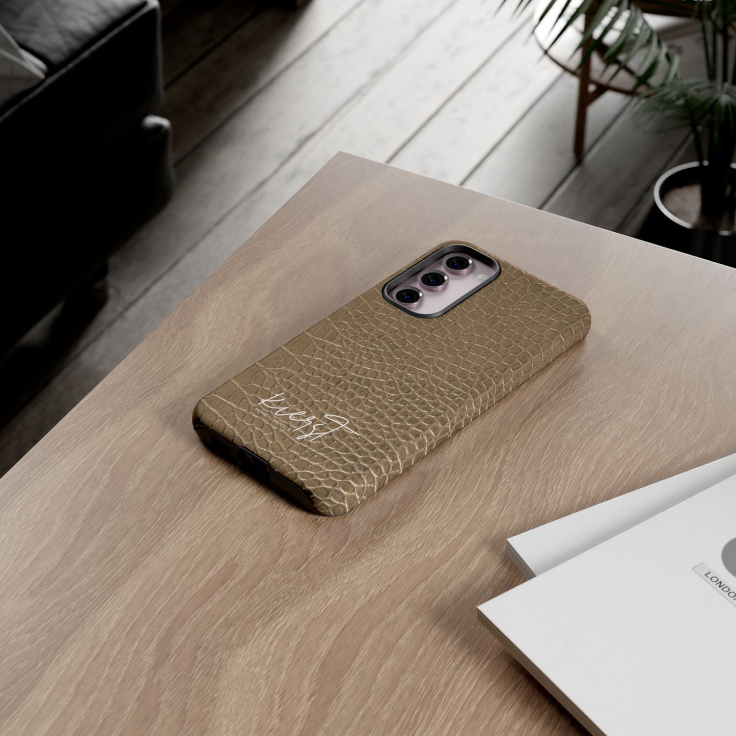 Tan Alligator Print Samsung Galaxy Phone Case | Subtle Statement, Everyday Style