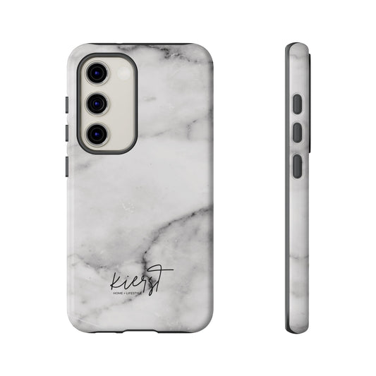 Lived-In White and Grey Marble Samsung Galaxy Phone Case