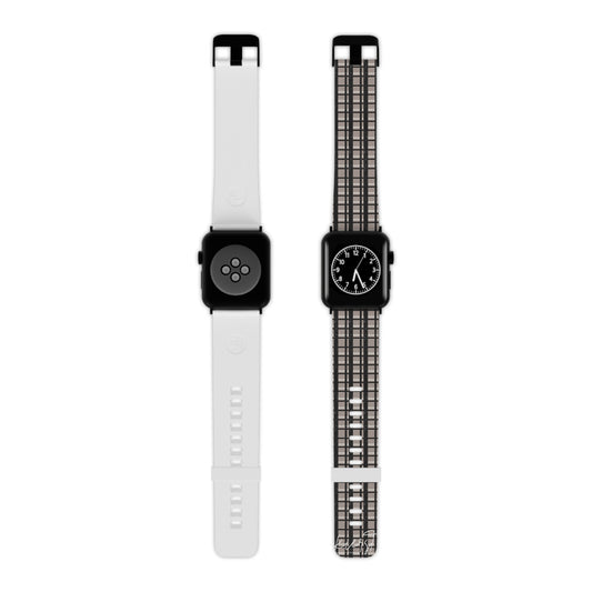 Tan + Black Glitter Plaid Apple Watch Band – Modern Classic, Bold Contrast