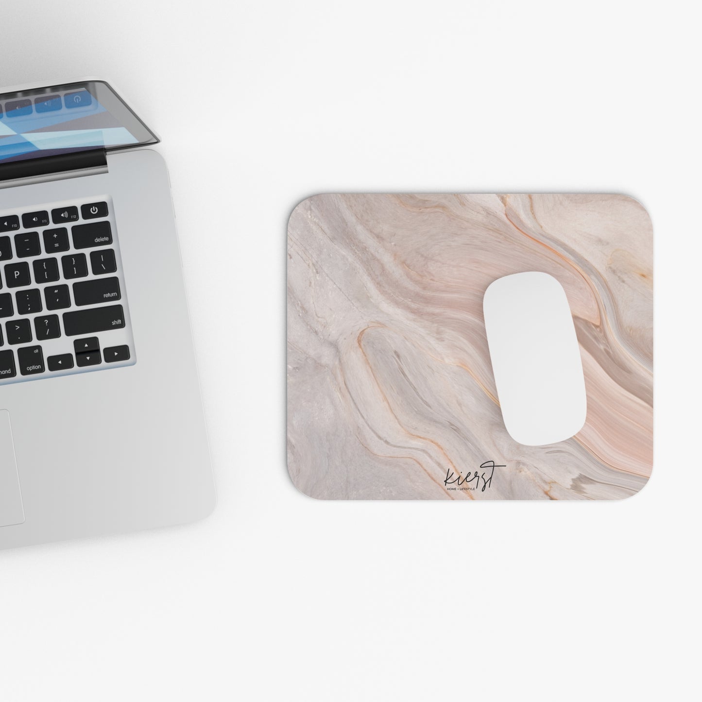 Blush Swirl Marble Mouse Pad