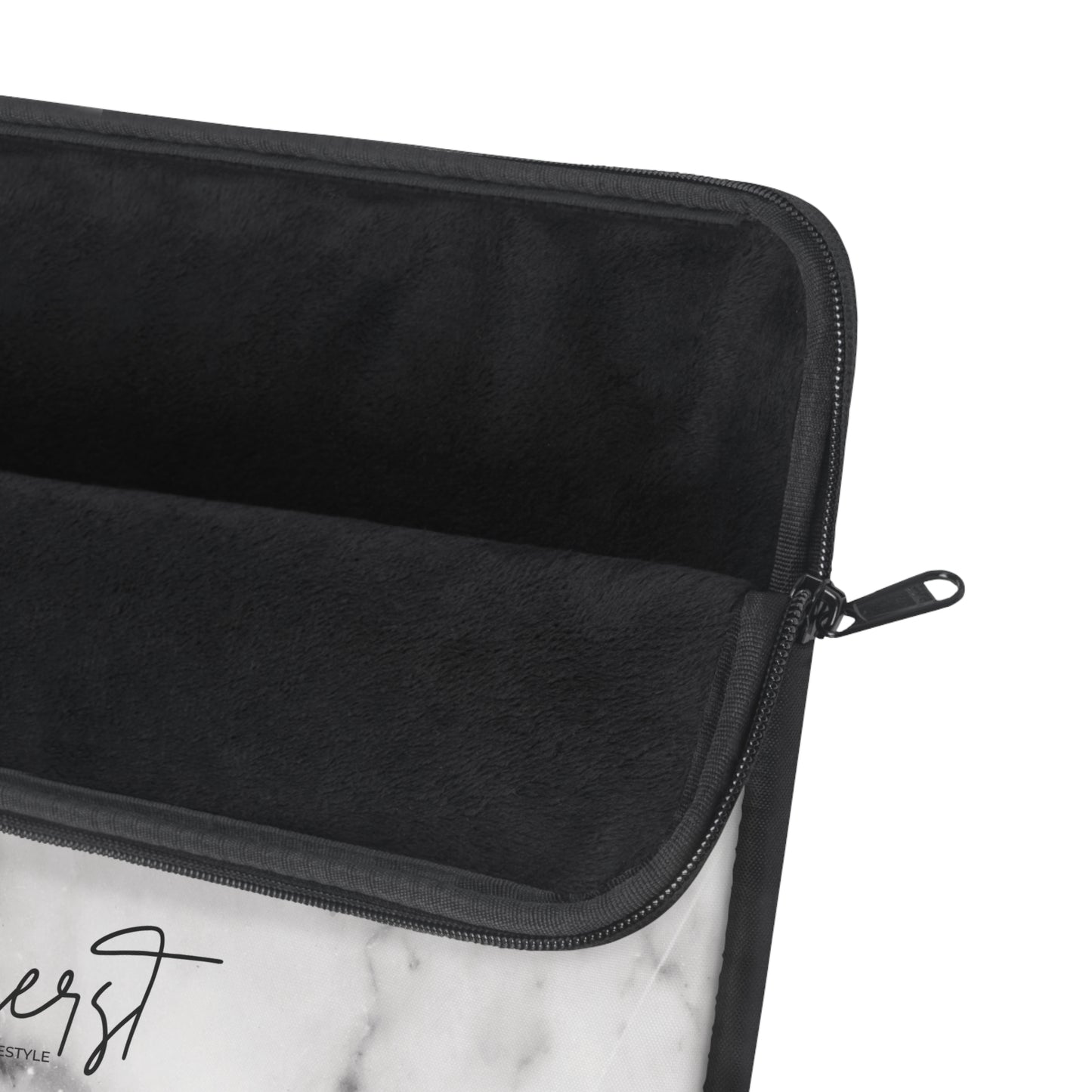 Lived-In Grey and White Marble Laptop Sleeve | Everyday Classic