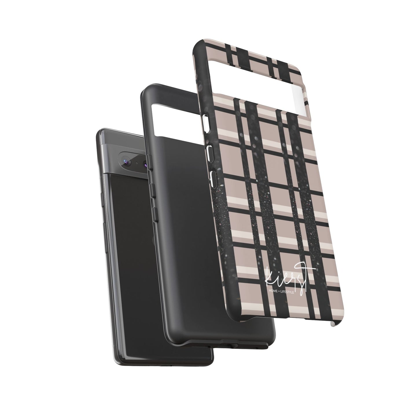 Elevated Neutrals Plaid Google Pixel Case | Taupe, Cream, & Black—Refined, Not Routine
