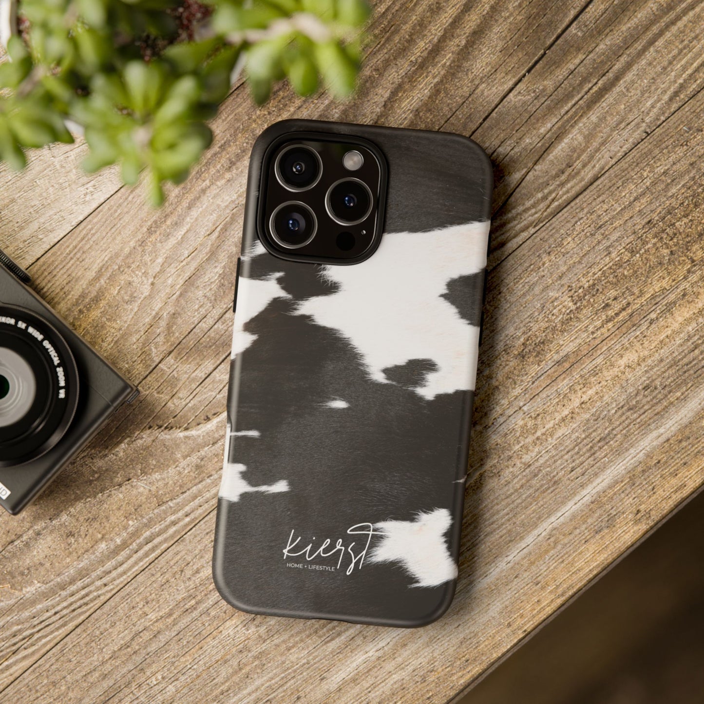 Black and White Cow Hide Print iPhone Case