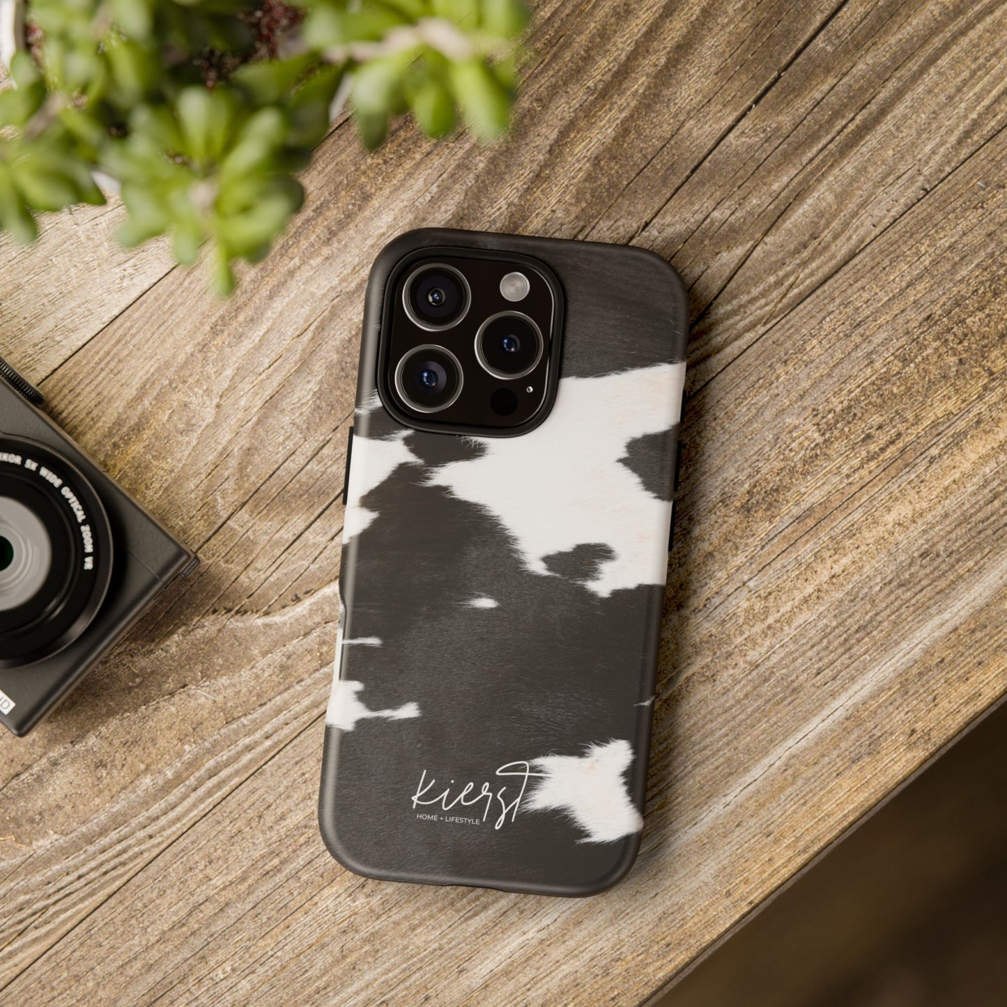 Black and White Cow Hide Print iPhone Case