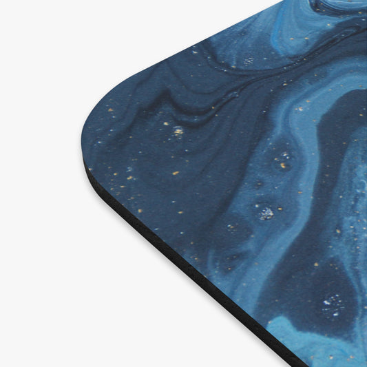 Blue Marble Mouse Pad – Deep Navy & Indigo Swirl
