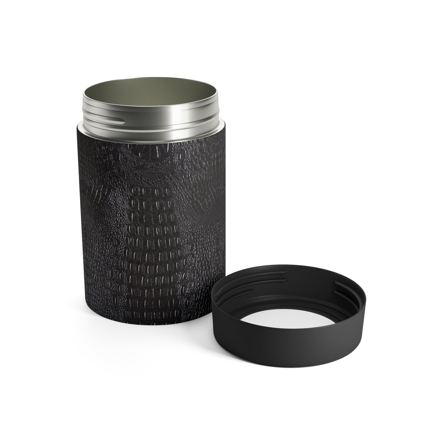 Black Alligator Print Can Holder – Sleek Matte Finish