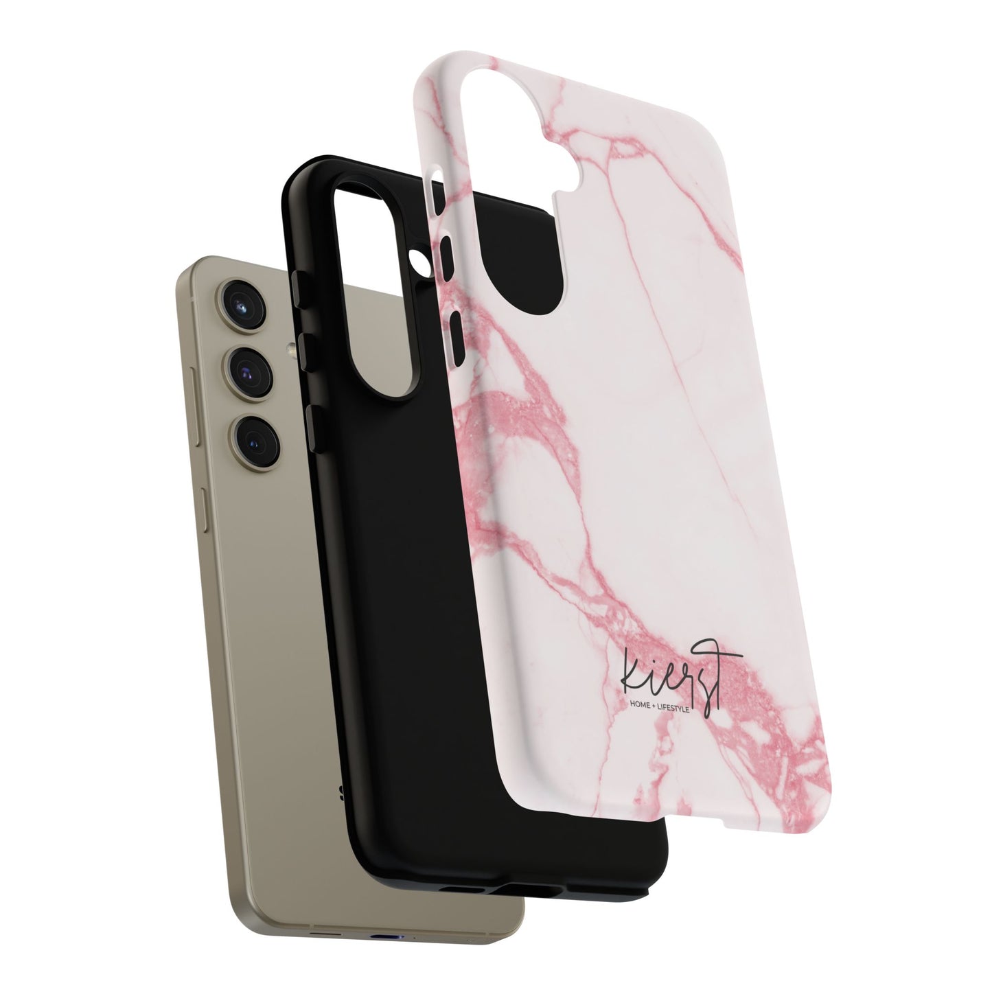 Pink & White Marble Samsung Galaxy Phone Case | Feminine, Polished, and Quietly Bold
