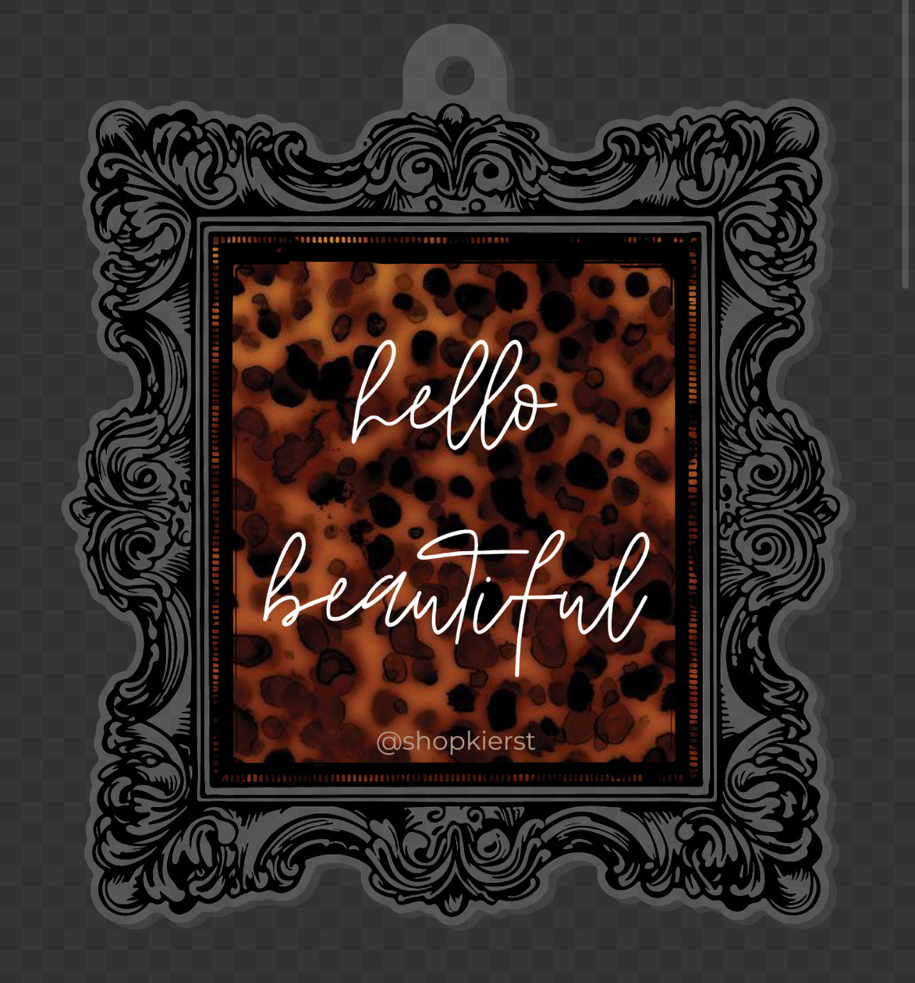 Ember Tortoise Hello Beautiful Ornament + Keychain