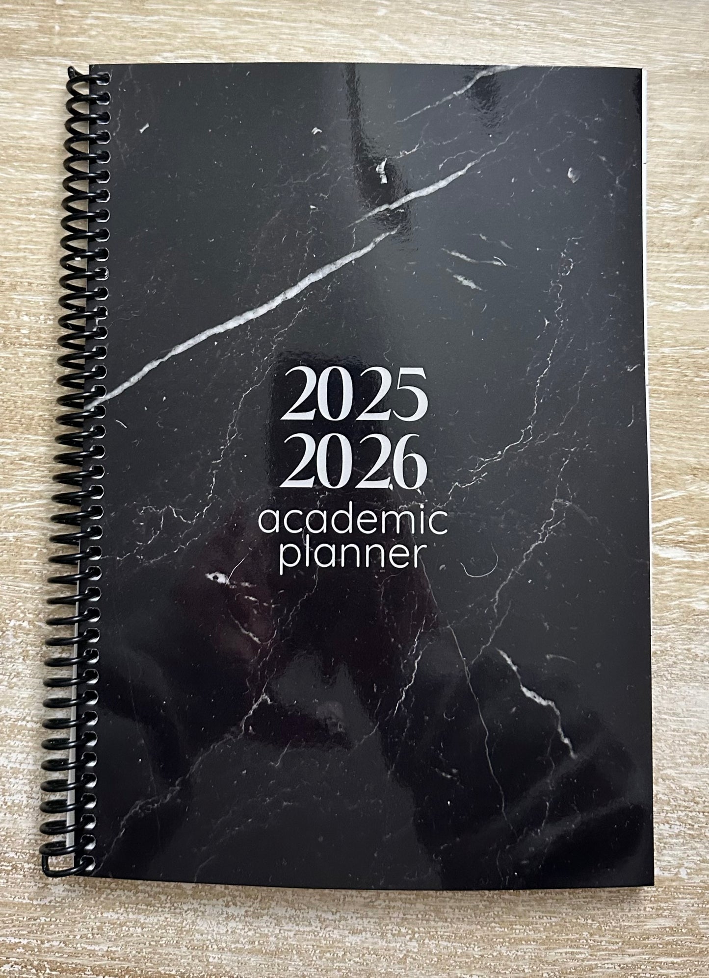 Academic Year Planner Black Marble
