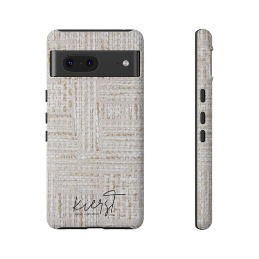 Cream + Gold Tweed Print Google Pixel Phone Case