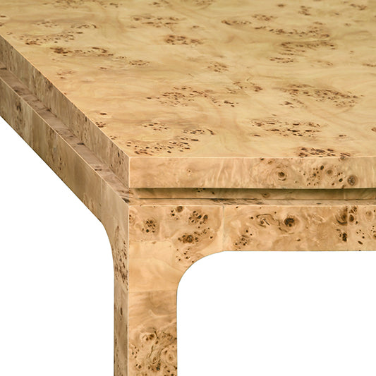 Adams Rectangular Dining Table in Burl Wood