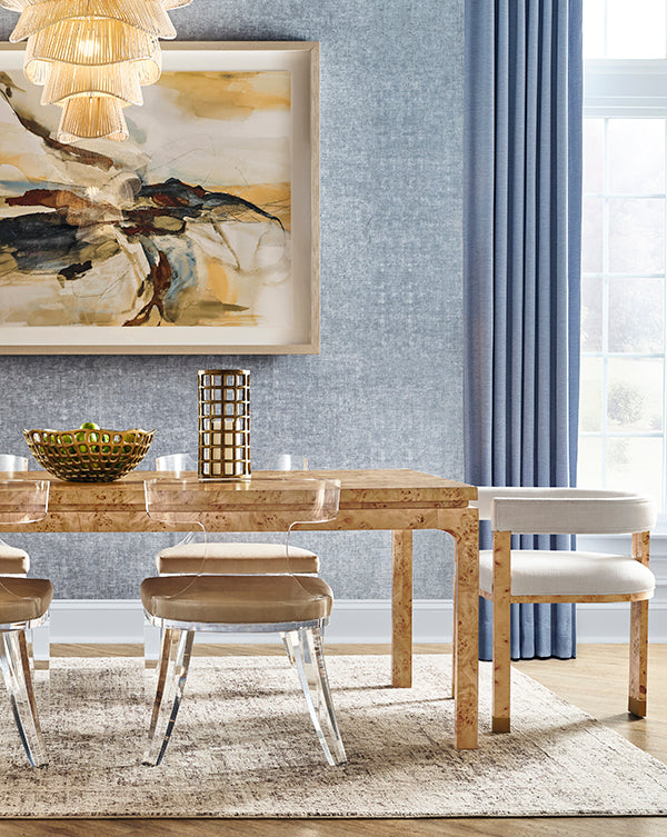 Jude Barrel Chair in Burl & White Linen