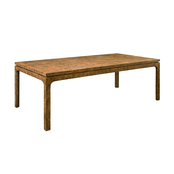 Adams Rectangular Dining Table in Dark Burl Wood
