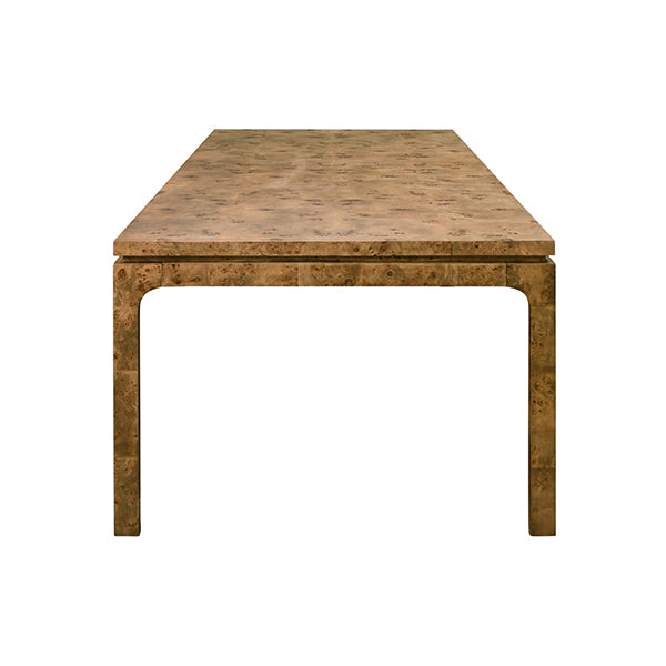 Adams Rectangular Dining Table in Dark Burl Wood