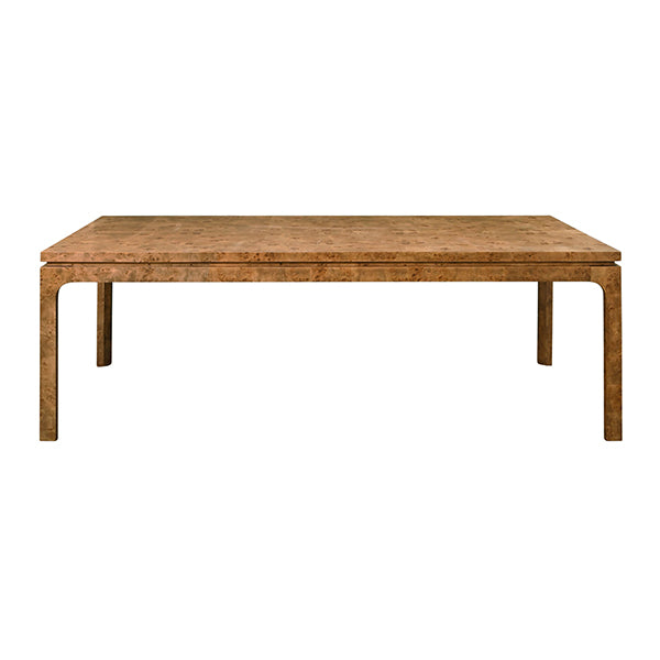 Adams Rectangular Dining Table in Dark Burl Wood
