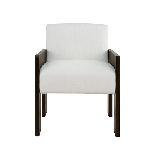 Astor Armchair in Espresso Oak & White Linen