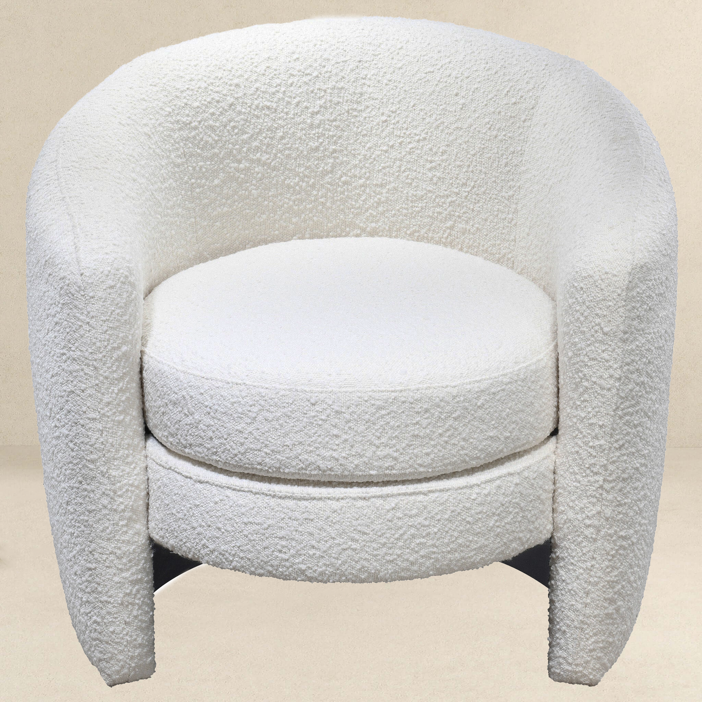 Avalon Boucle Lounge Chair | Minimalist Curved Accent Chair, Floating Seat Silhouette