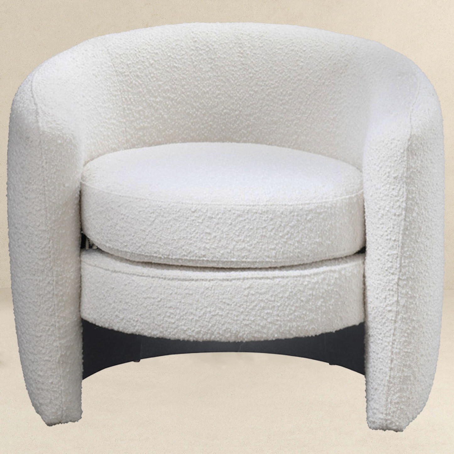 Avalon Boucle Lounge Chair | Minimalist Curved Accent Chair, Floating Seat Silhouette