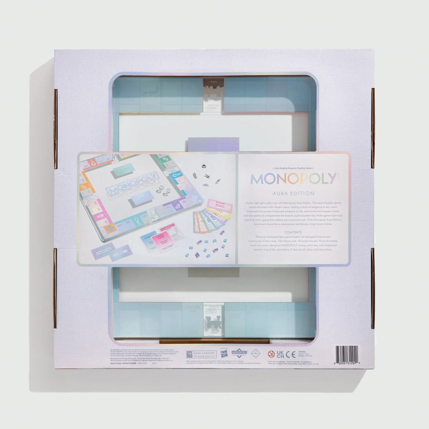 Monopoly Aura Glass Game | Luxe Iridescent Board Game for Stylish Game Nights