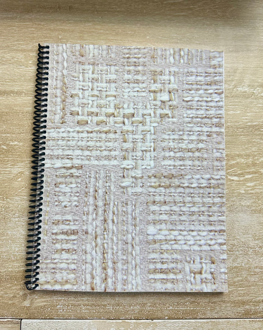 Cream + Gold Tweed Print Notebook