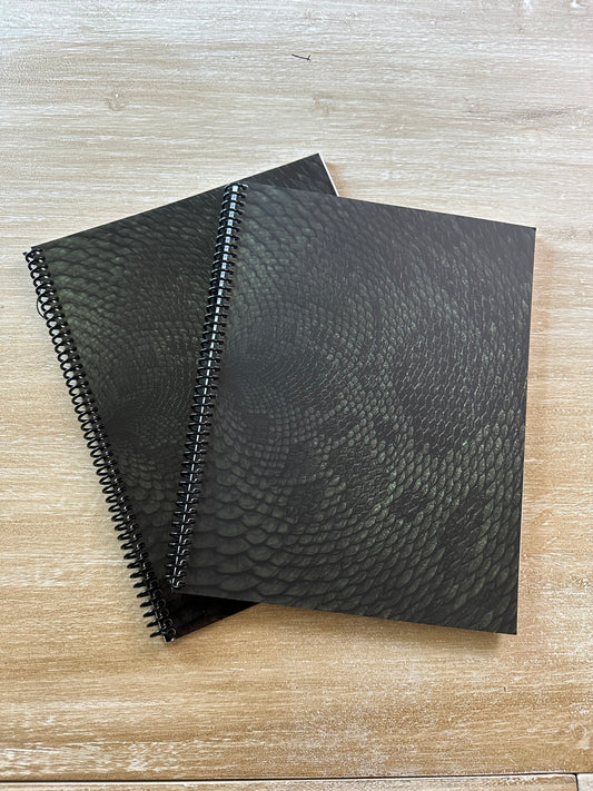 Deep Rich Green Snake Print Notebook