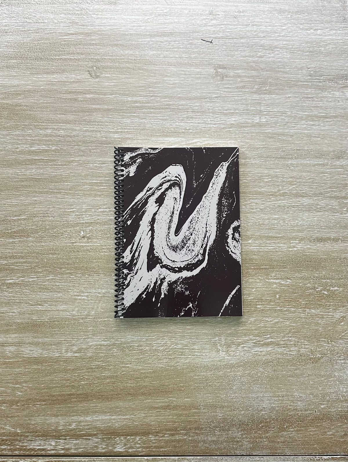 Cream Marble on Signature Velvet Noir Notebook