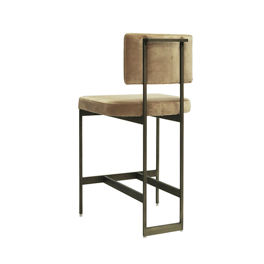 Baylor Counter Stool in Camel Velvet & Bronze