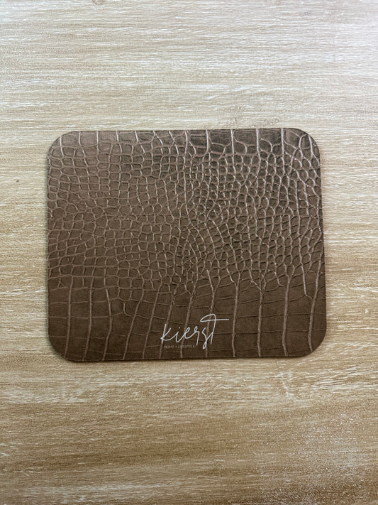 Tan Alligator Print Mouse Pad