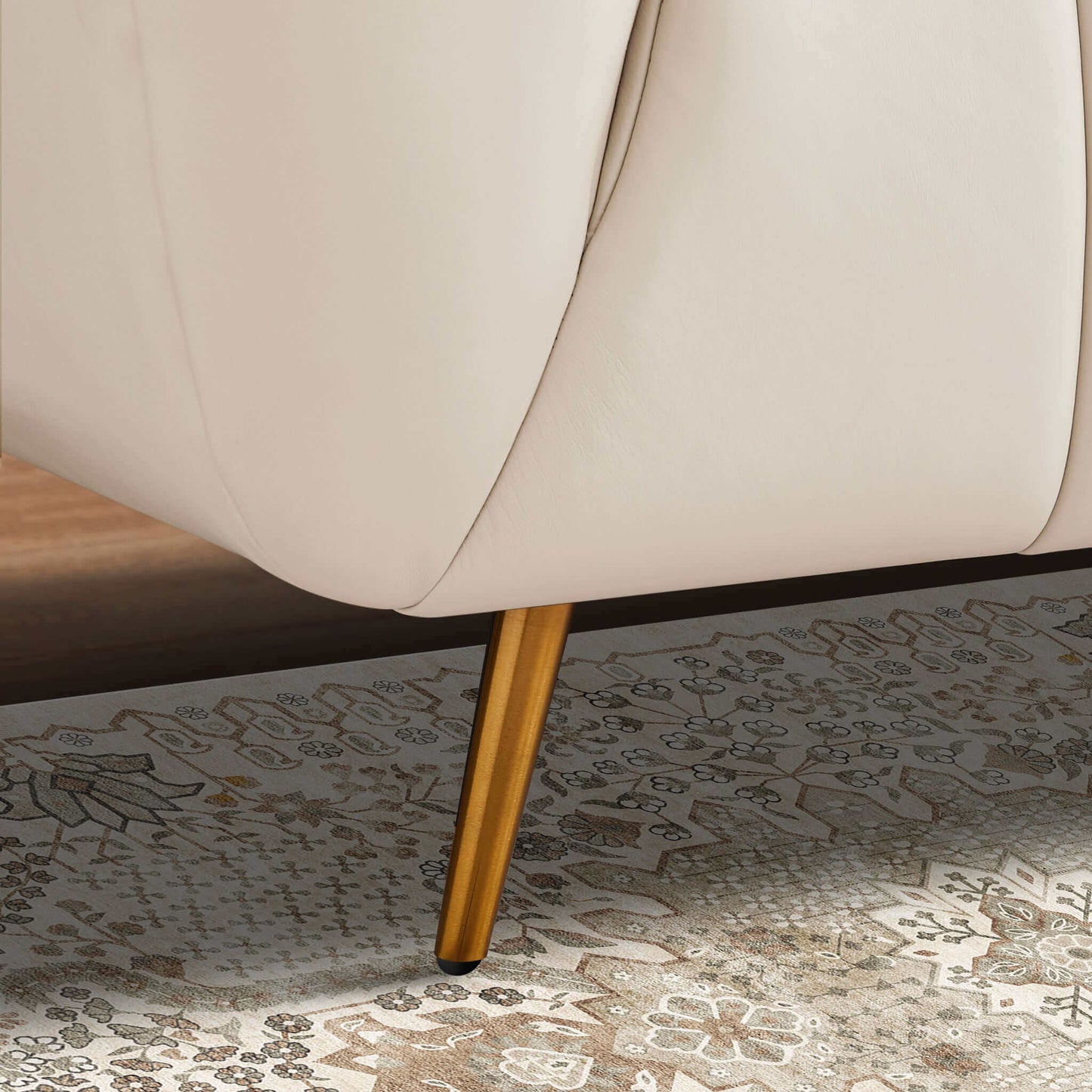 LaMattina Genuine Italian Leather Channel Tufted Sofa
