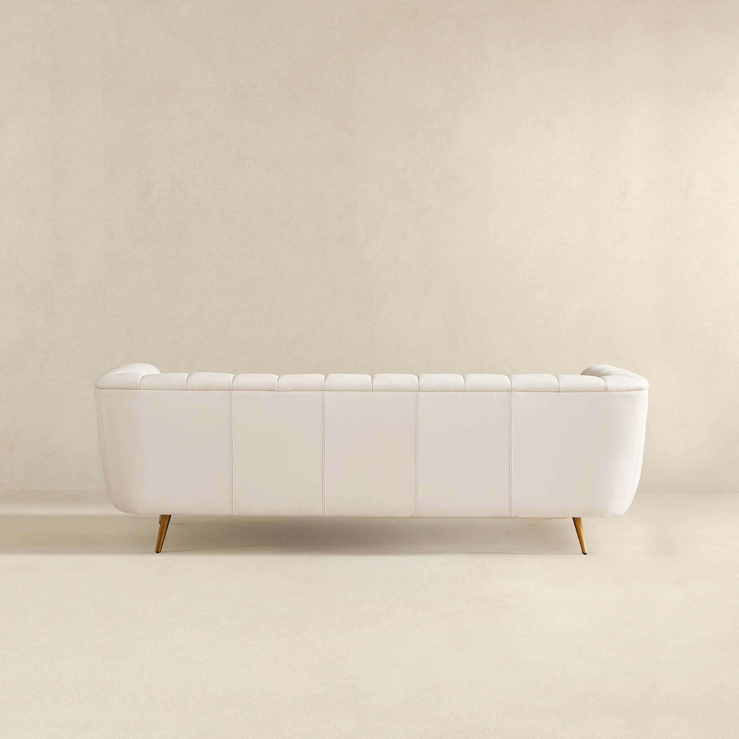 LaMattina Genuine Italian Leather Channel Tufted Sofa