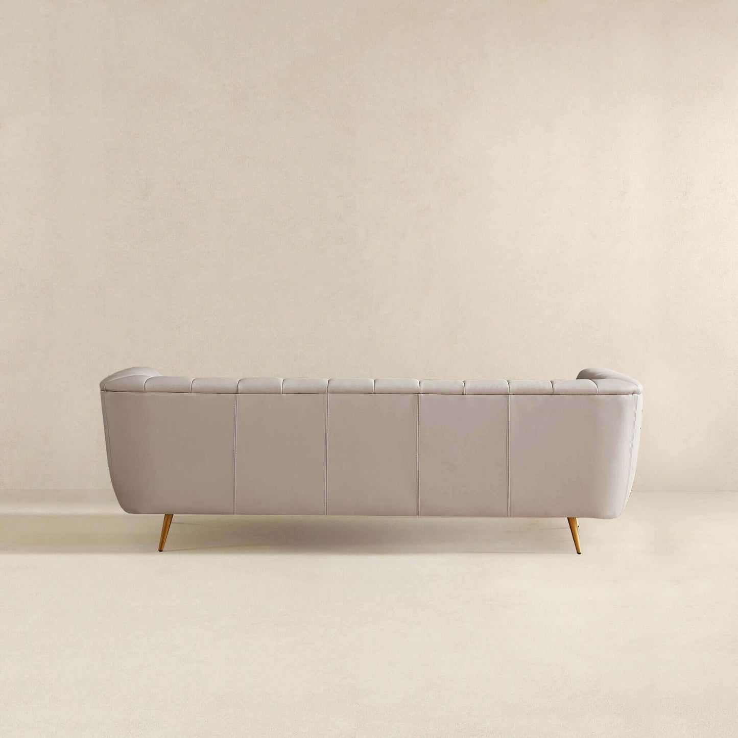 LaMattina Genuine Italian Leather Channel Tufted Sofa