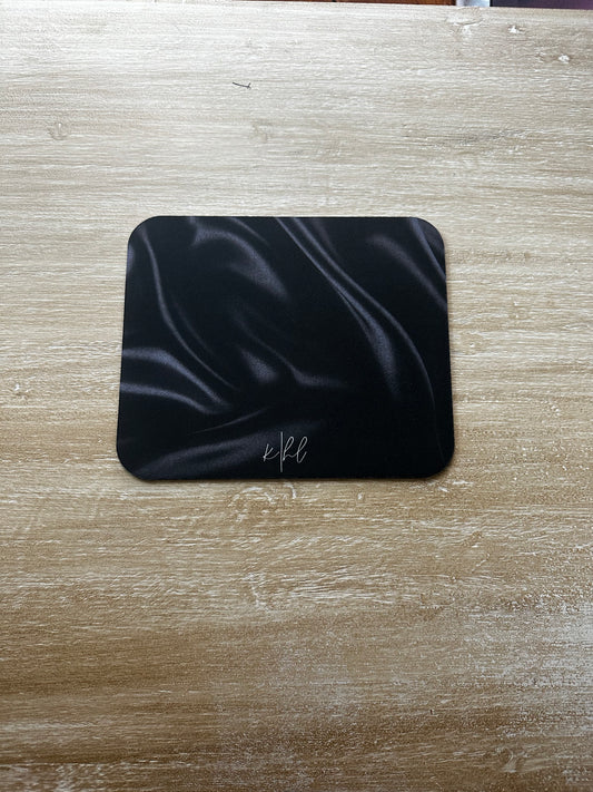 Black Silk Print Mouse Pad