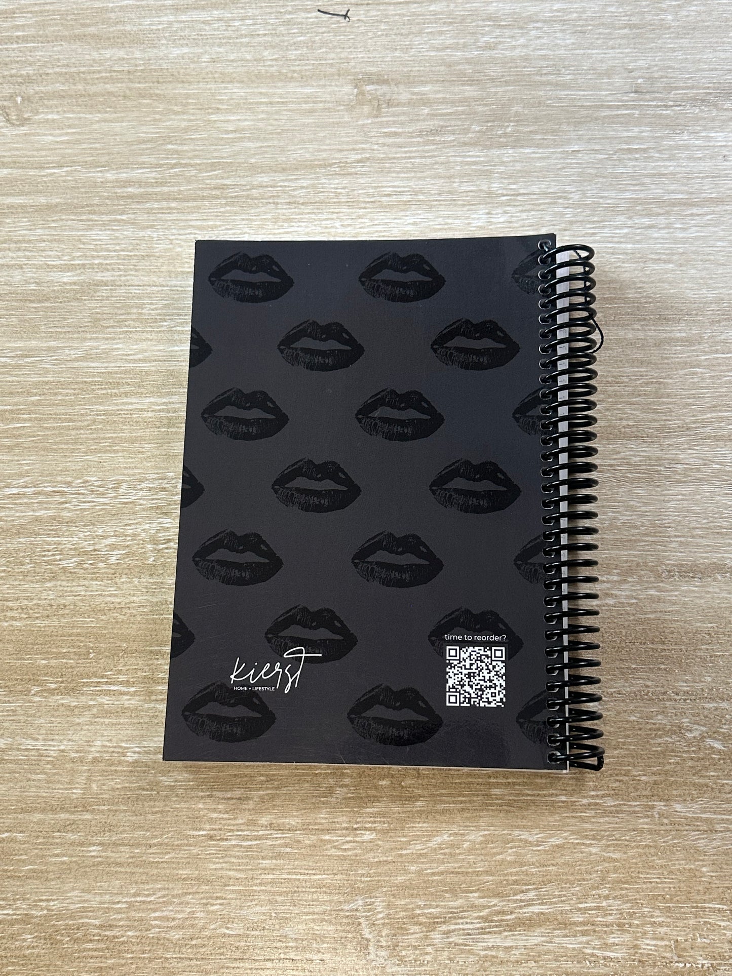 Black Lips on Charcoal Notebook