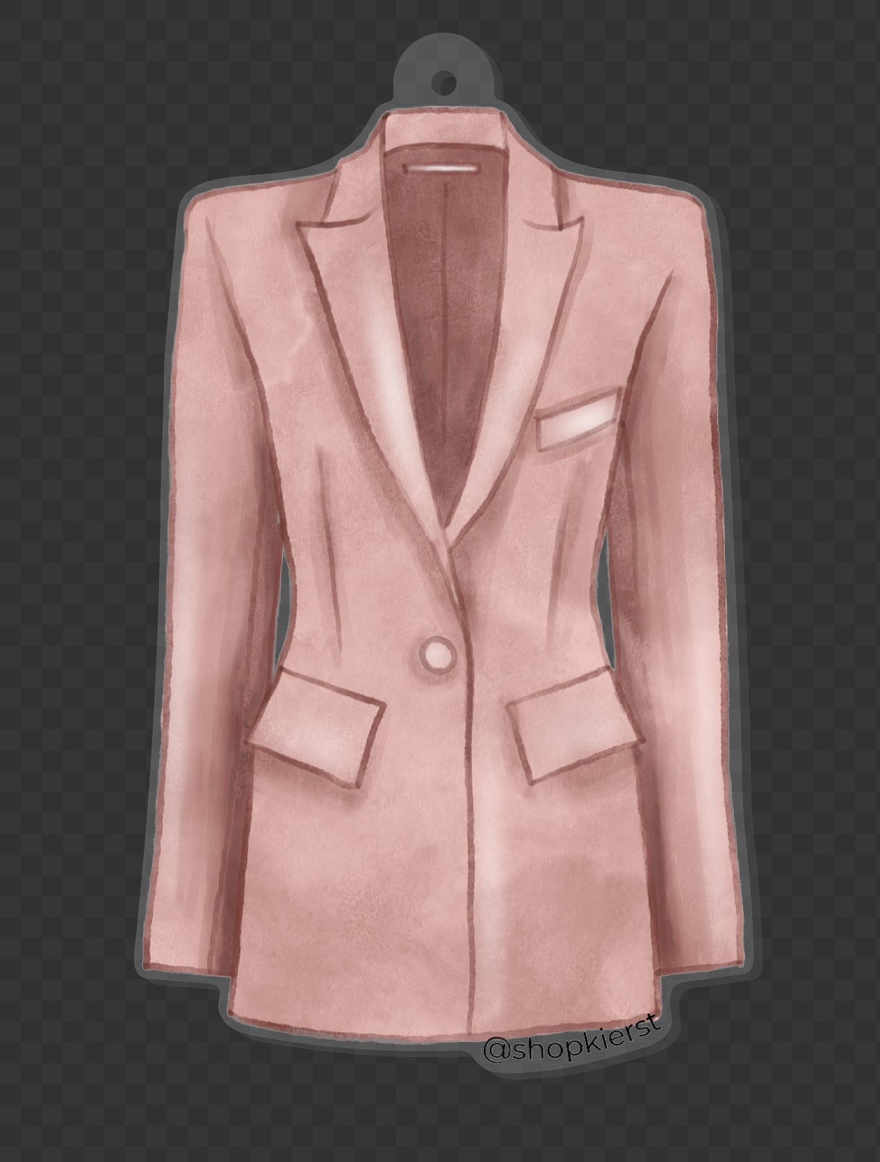 Pink Chic Blazer Ornament + Keychain