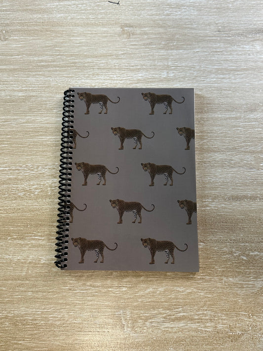 Leopards on Taupe Notebook