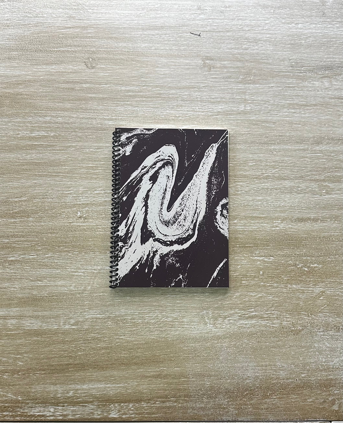 Cream Marble on Signature Velvet Noir Notebook