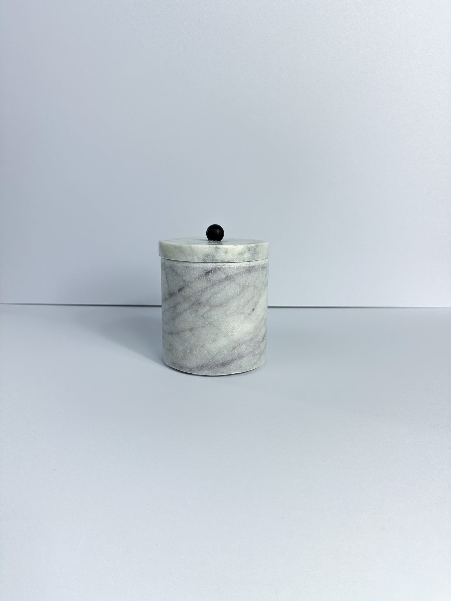 White and Grey Marble Storage Container