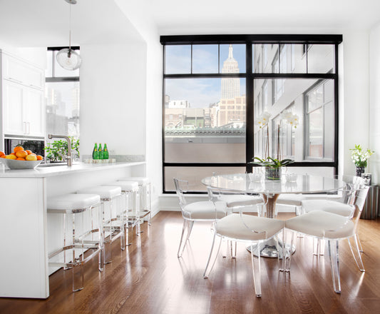 Duke Chair in Acrylic & White Linen