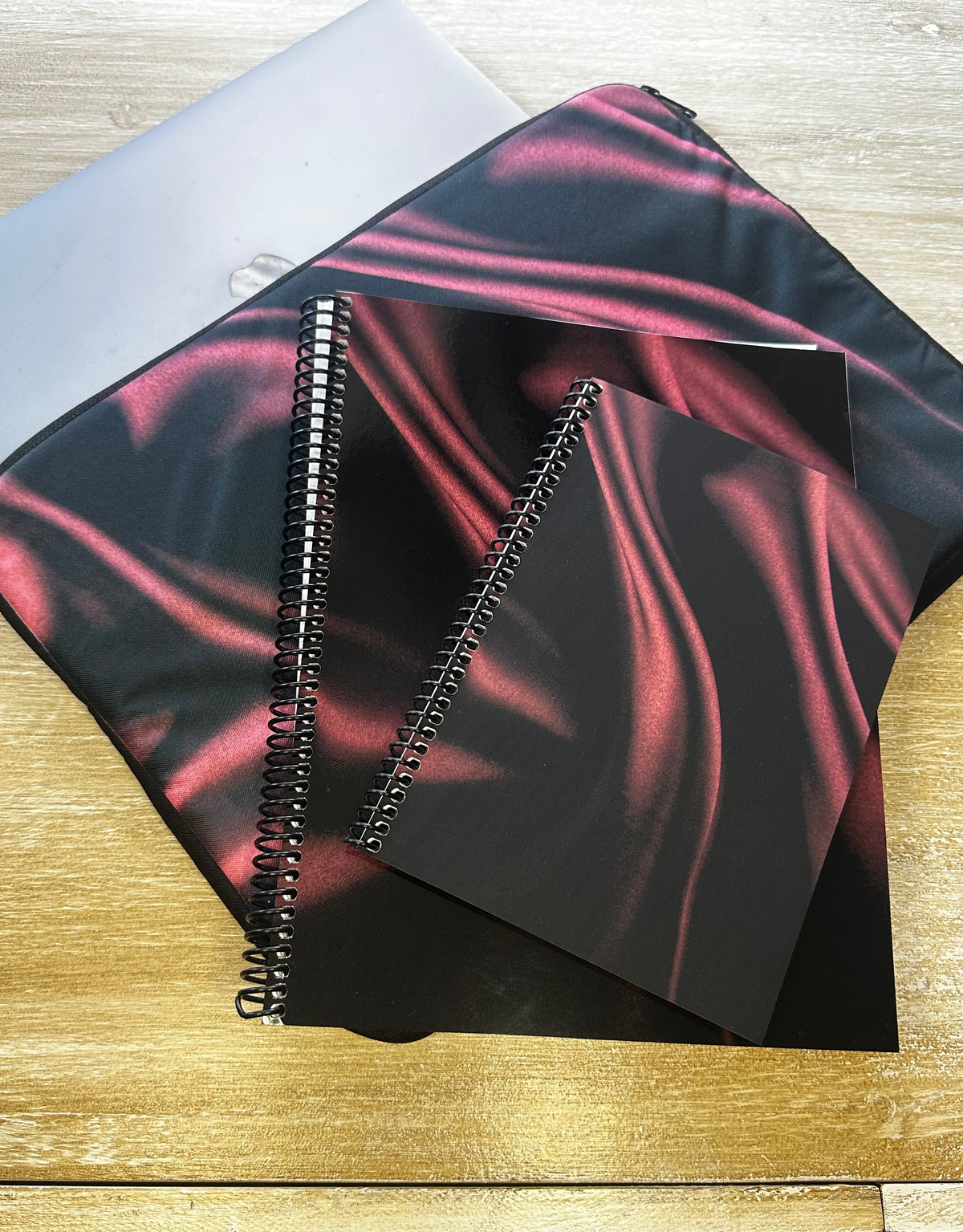 Signature Velvet Noir Silk Print Notebook