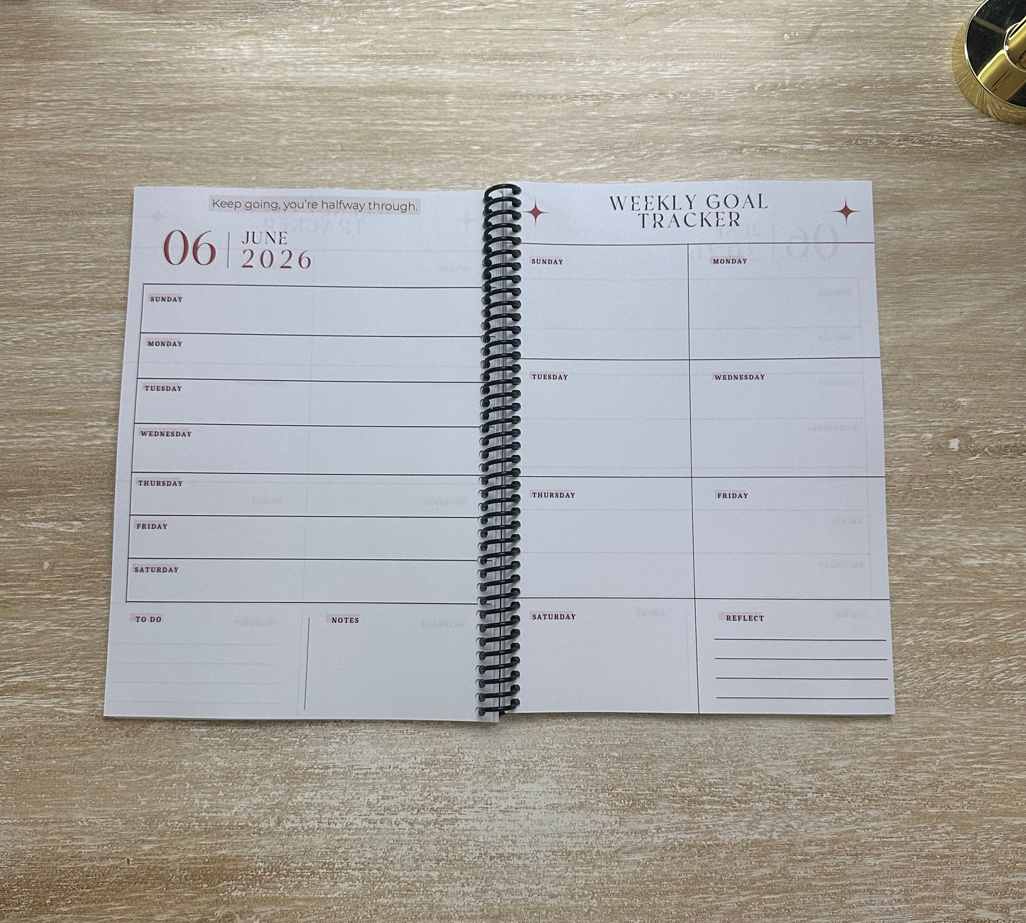2026 Lifestyle Planner - Signature Pink and Velvet Noir Stripes