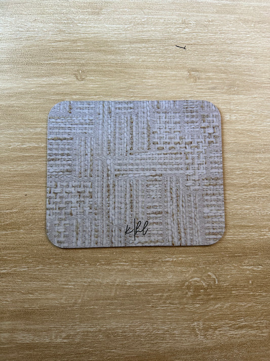 Cream + Gold Tweed Print Mouse Pad