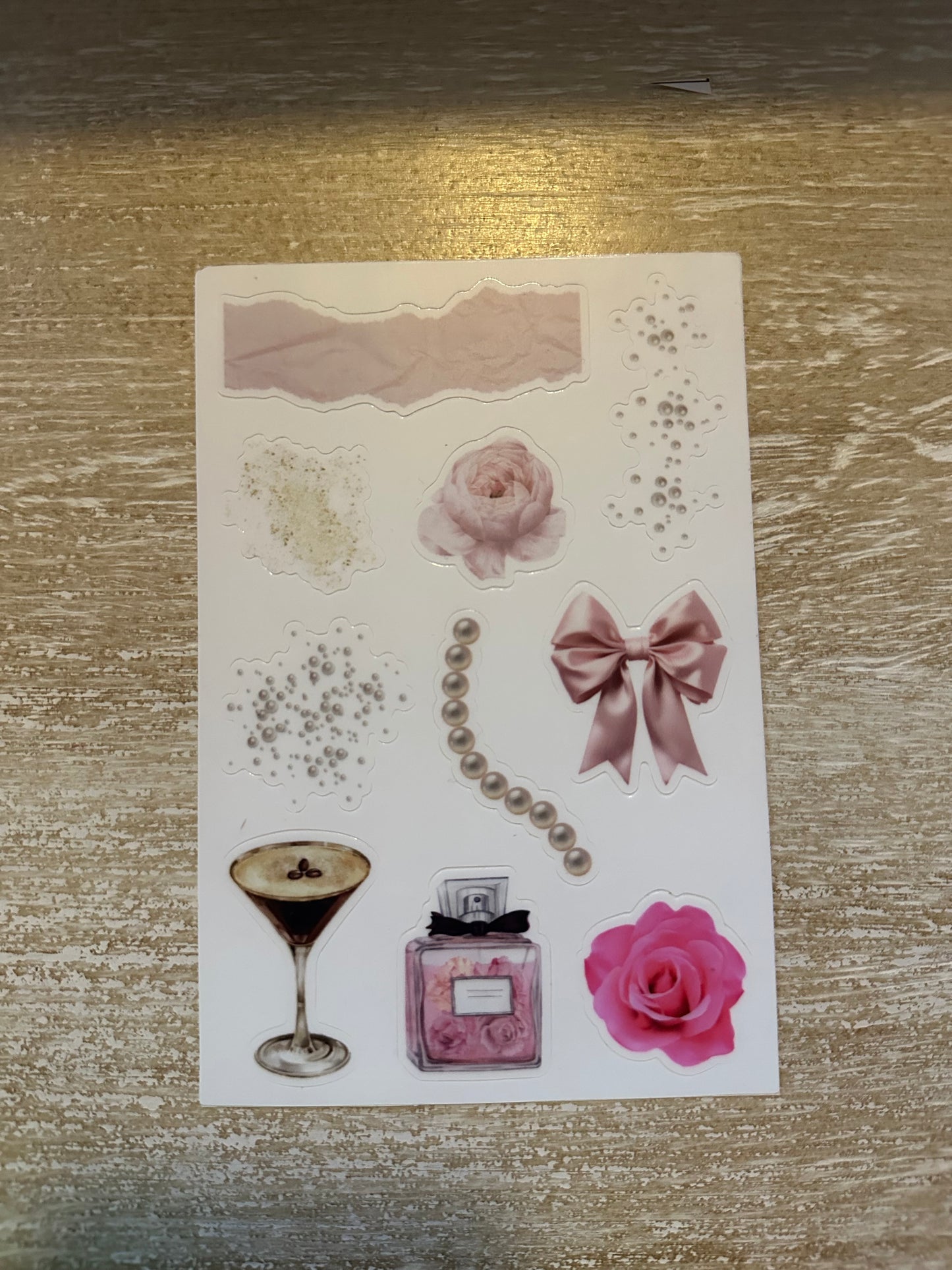 Coquette Aesthetic Vinyl Sticker Sheet | Feminine Pink Stickers for Laptops, Notebooks & More