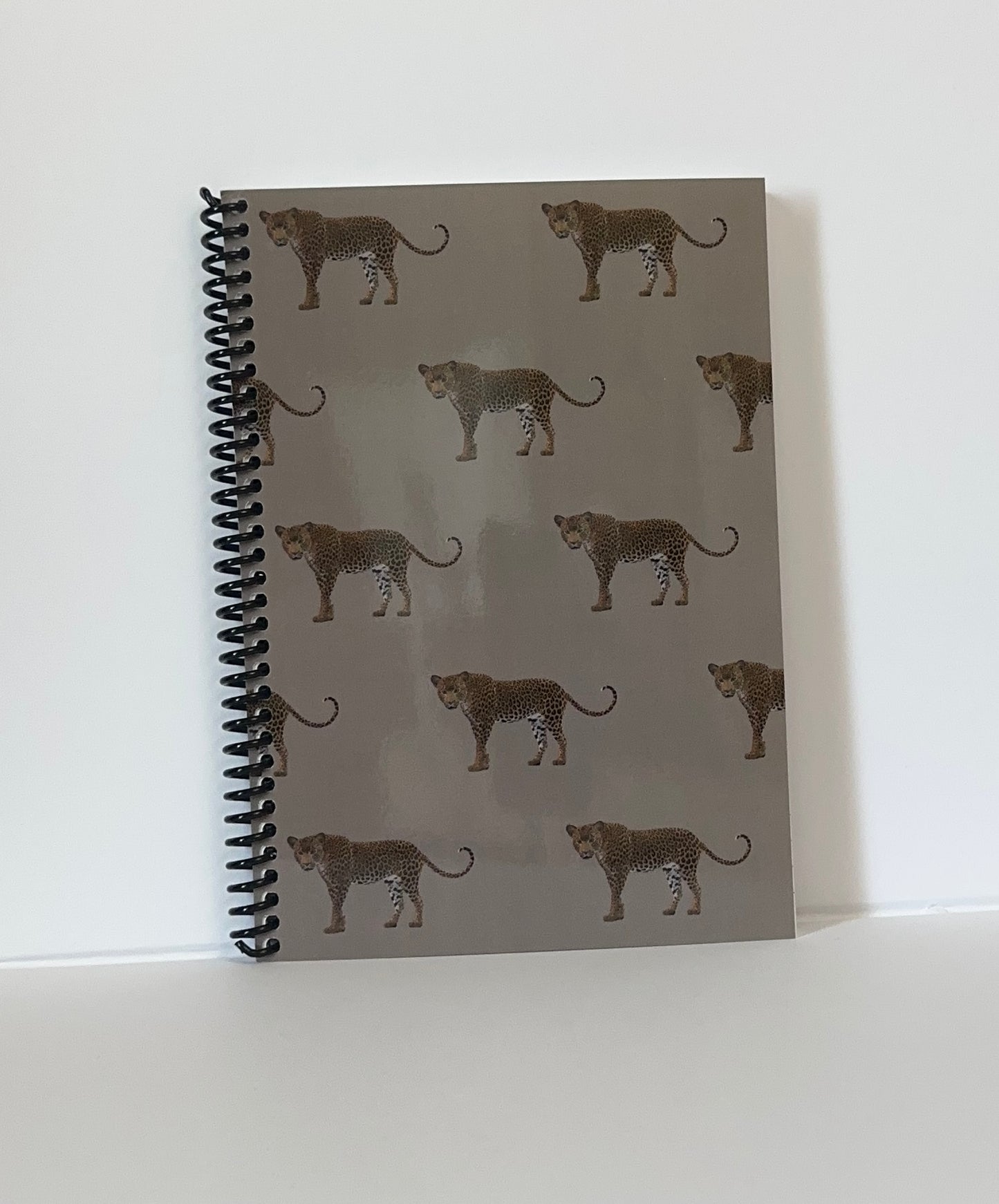 Leopards on Taupe Notebook