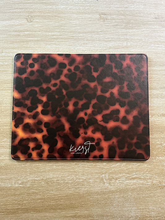 Ember Tortoise Faux Leather Mouse Mat