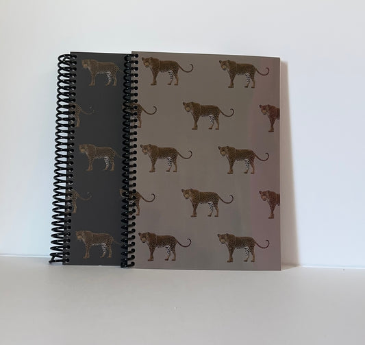 Leopards on Grey Notebook | Bold and Refined for the Fearless Note-Taker