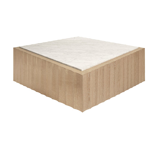 Granger Coffee Table in Cerused Oak & White Carrara Marble